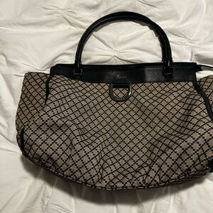 Gucci Black and Tan Patterned Tote Bag